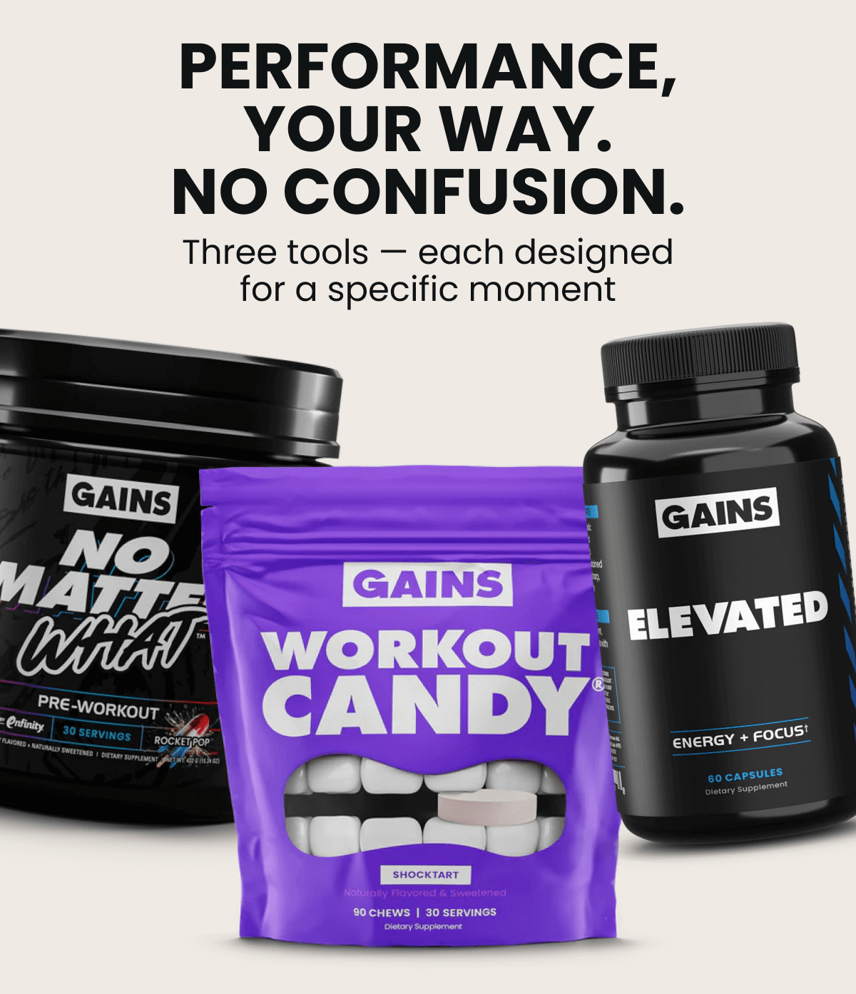 PERFORMANCE, YOUR WAY. NO CONFUSION