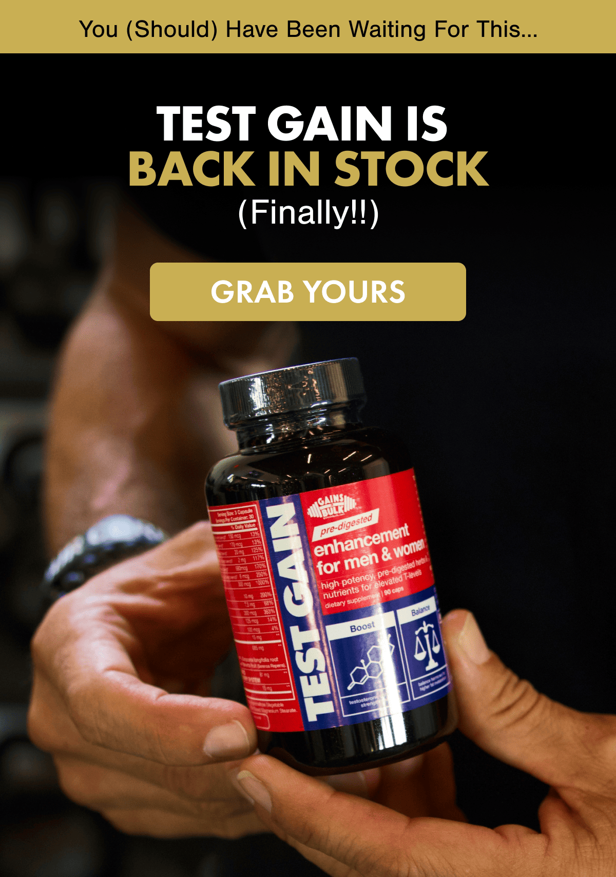 You (Should) Have Been Waiting For This… TEST GAIN IS BACK IN STOCK