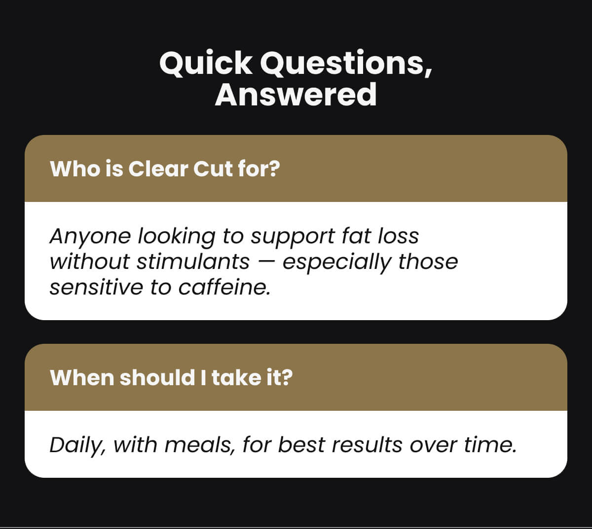 Quick Questions, Answered