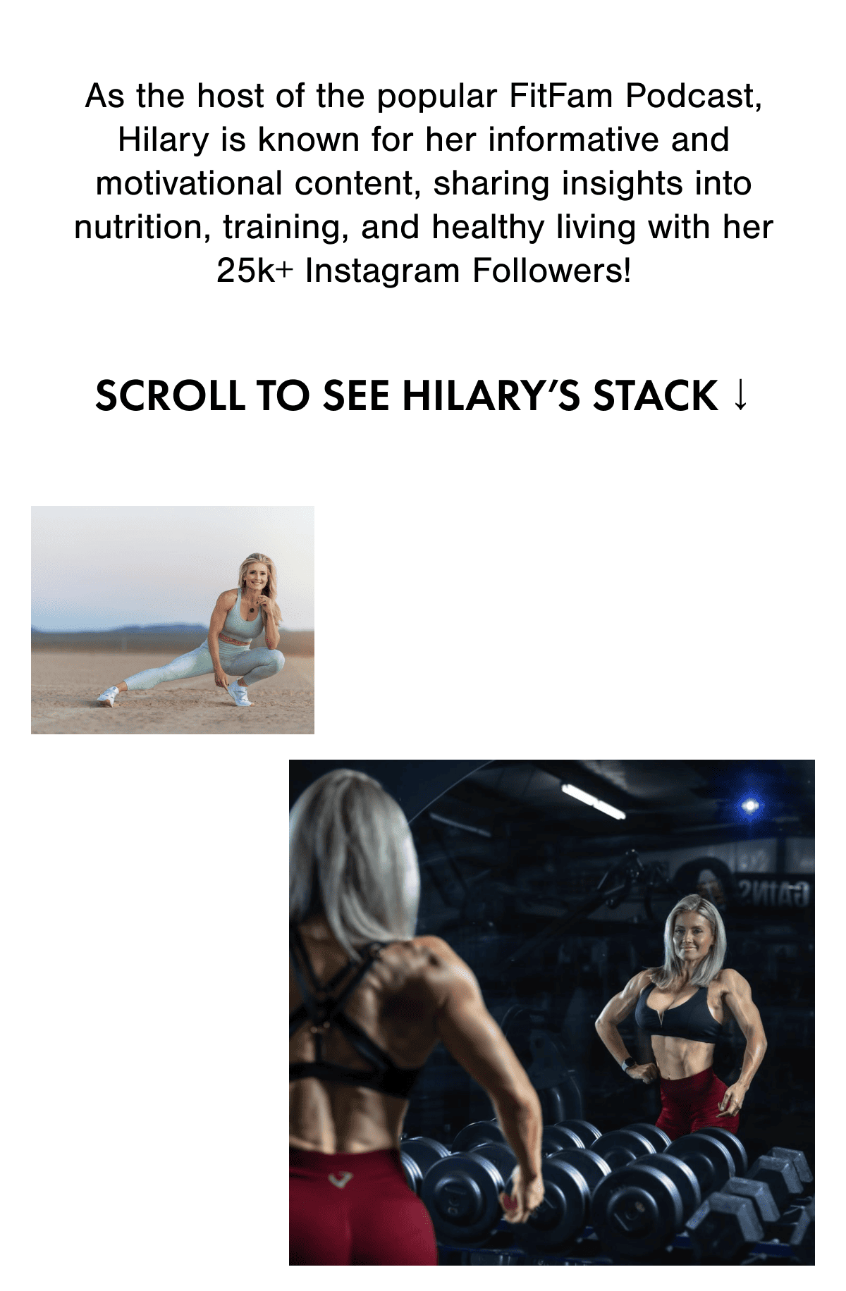 As the host of the popular FitFam Podcast, Hilary is known for her informative and motivational content, sharing insights into nutrition, training, and healthy living with her 25k+ Instagram Followers!