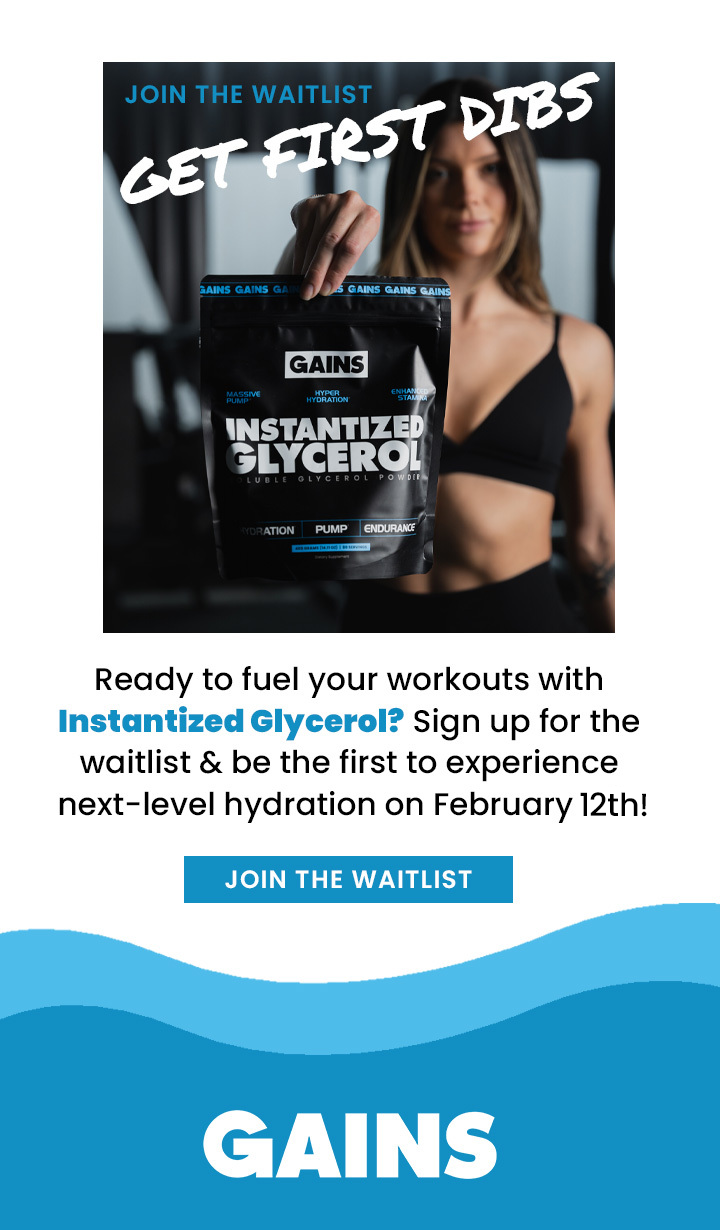 Ready to fuel your workouts with Instantized Glycerol? Sign up for the waitlist & be the first to experience next-level hydration on February 7th! | Join The Waitlist