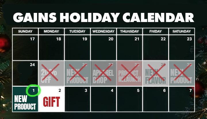 GAINS HOLIDAY CALENDAR