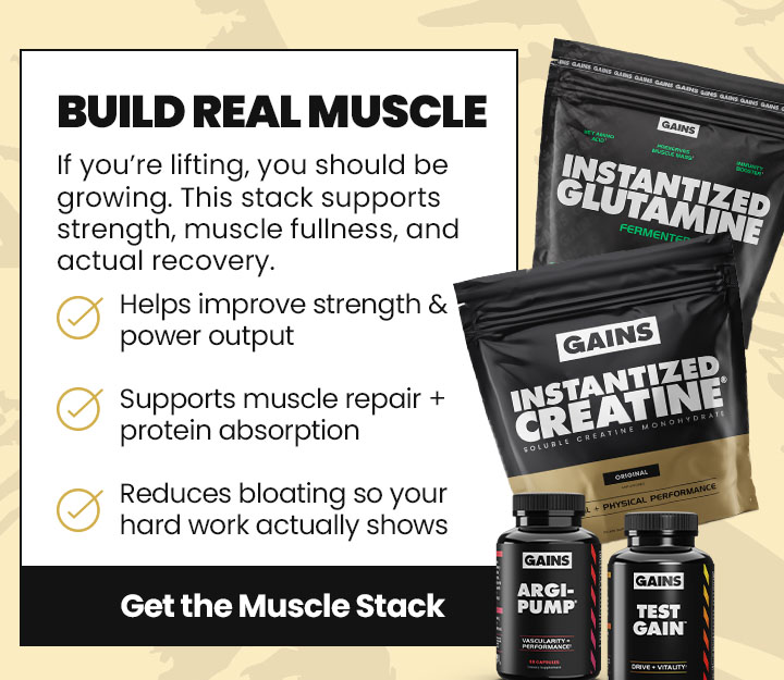 Build real muscle. Get the muscle stack. 