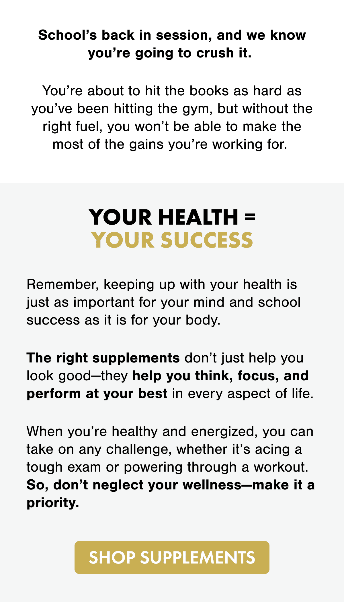 School's back in session, and we know you're going to crush it. 