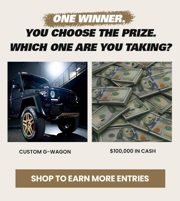 ONE WINNER. You choose the prize - Which one are you taking? | SHOP TO EARN MORE ENTRIES