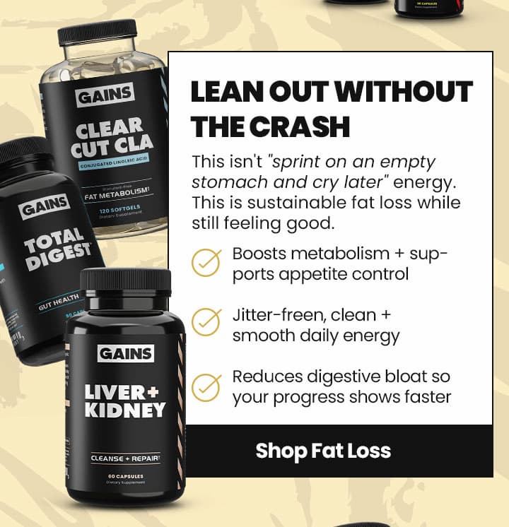Lean out without the crash. Shop fat loss. 