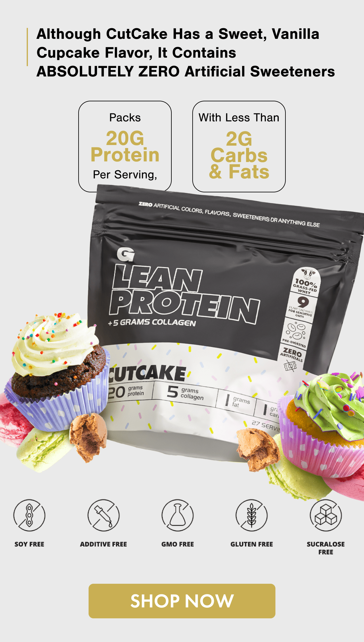 Although CutCake Has a Sweet, Vanilla Cupcake Flavor, It Contains ABSOLUTELY ZERO Artificial Sweeteners