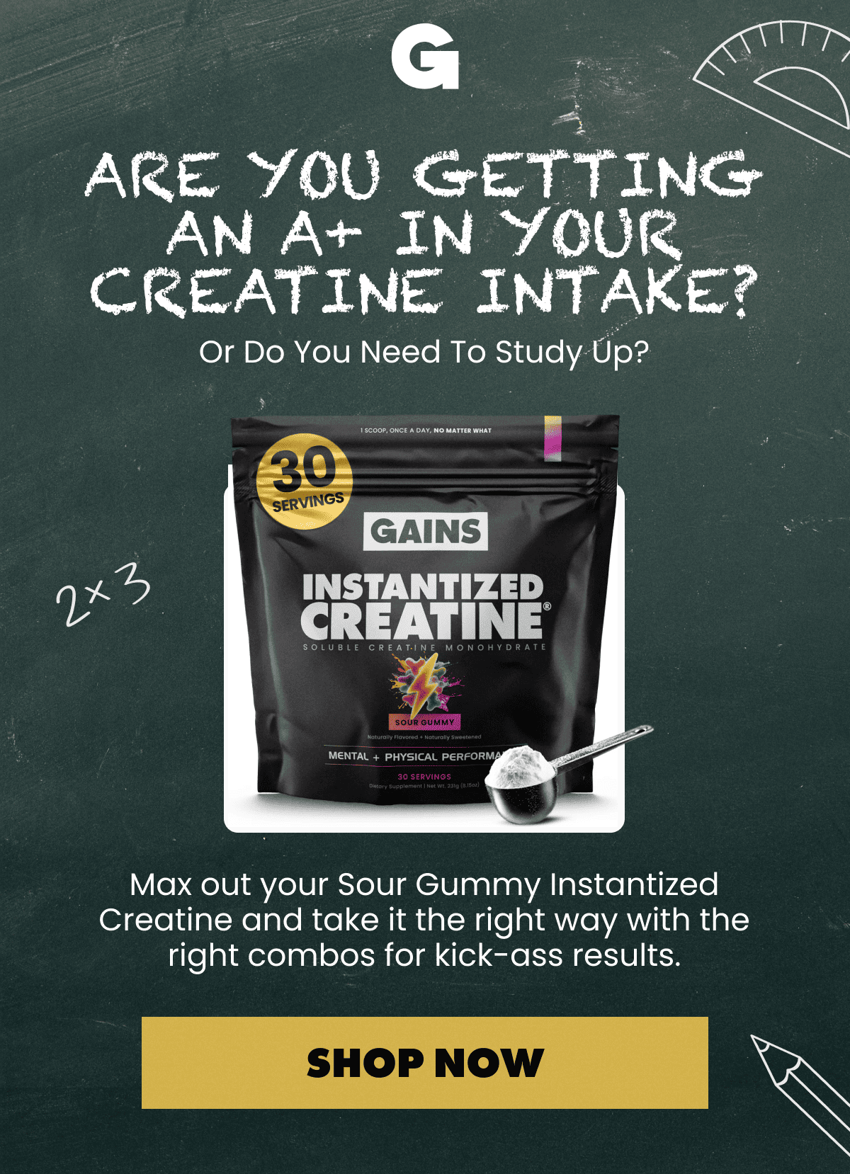 Gains In Bulk | ARE YO GETTING AN A+ IN YOUR CREATINE INTAKE?