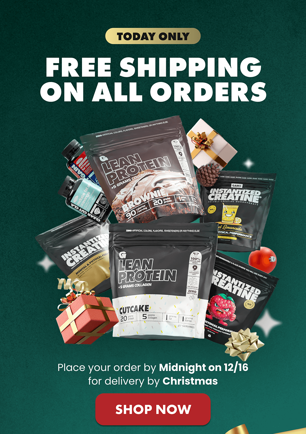 today only | free shipping