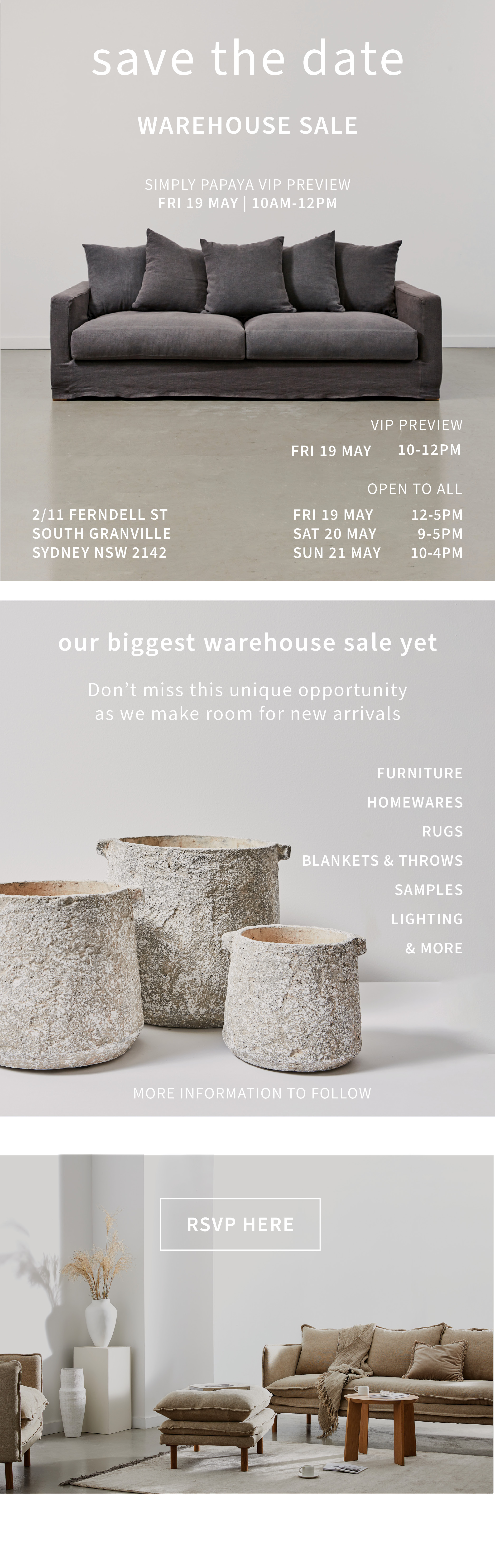 Exclusive Preview Save the Date Papaya Homewares