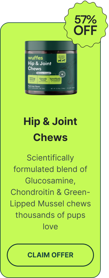 Hip & Joint Chews | Scientifically formulated blend of Glucosamine, Chondroitin & Green-Lipped Mussel chews thousands of pups love