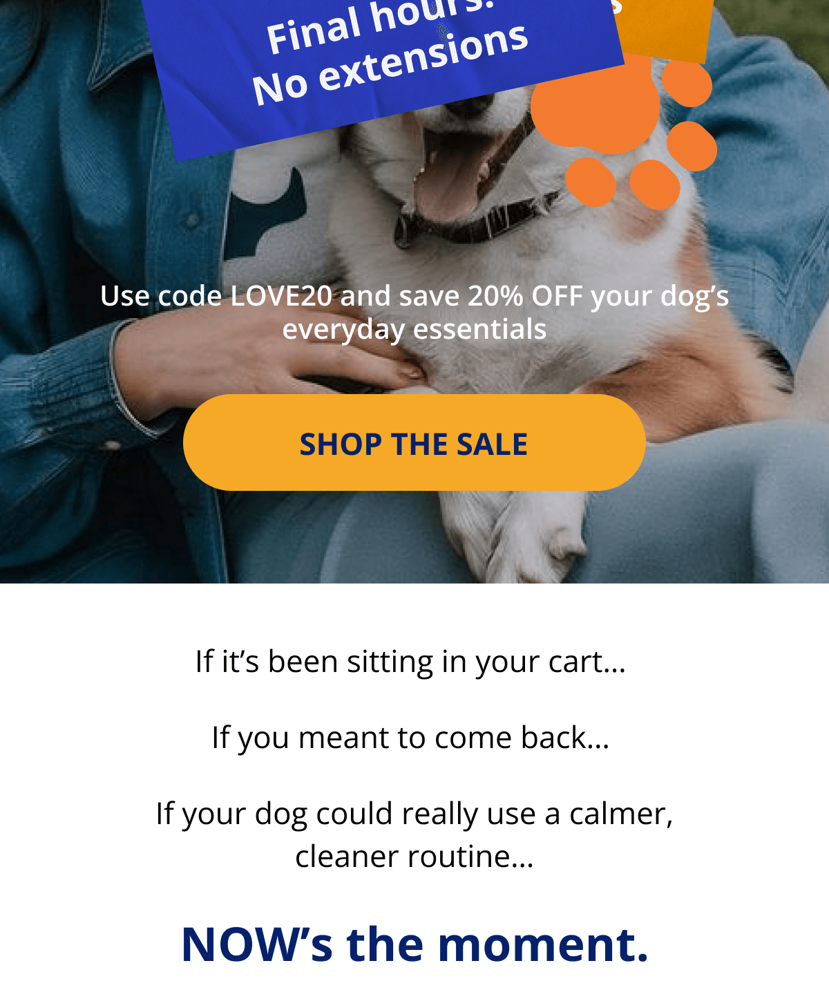 If it's been sitting in your cart… If you meant to come back… If your dog could really use a calmer, cleaner routine…