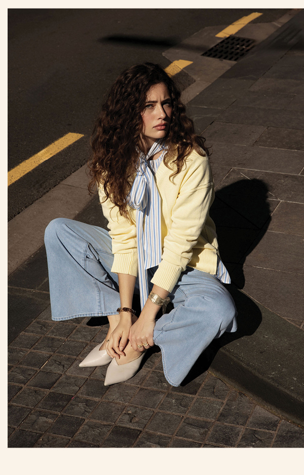 Millie Cotton V Neck Sweater