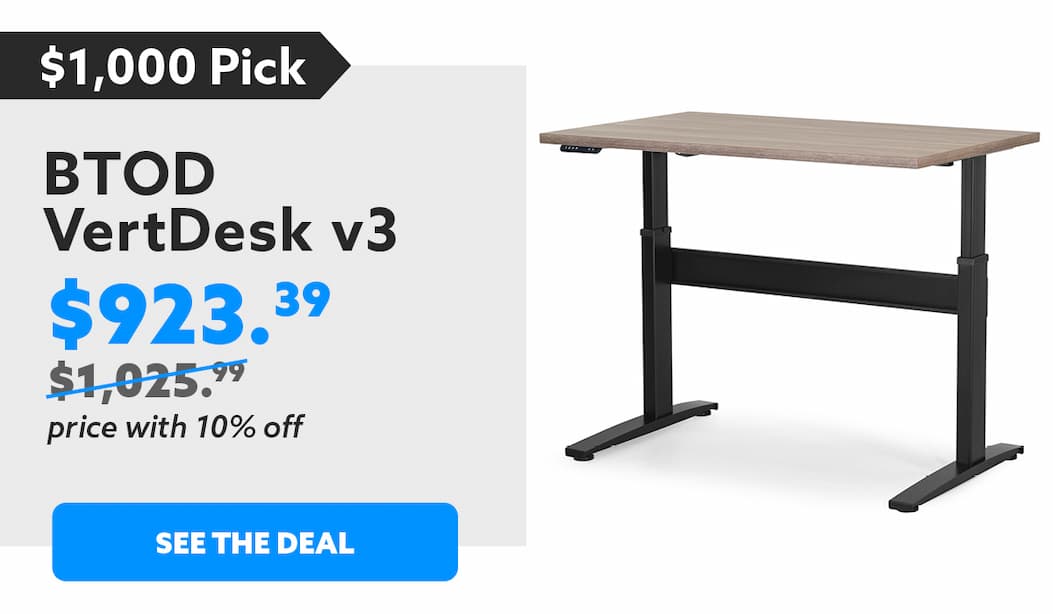 The $1,000 pick: VertDesk v3, $923.39