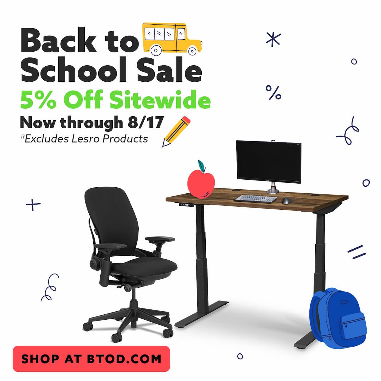 Back to School Sale 5% off Sitewide until 8/17