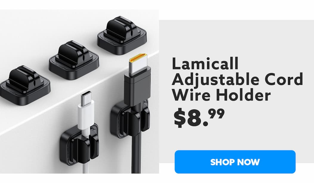 Lamicall Adjustable Cord Wire Holder, Shop Now