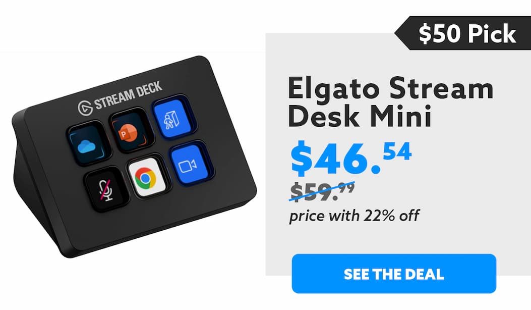 The $50 pick: Elgato Stream Deck Mini, $46.54