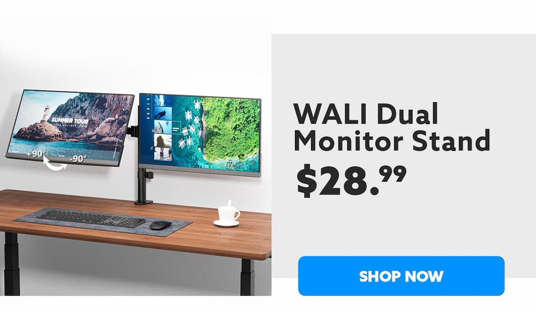 Wali Dual Monitor Stand. Shop Now