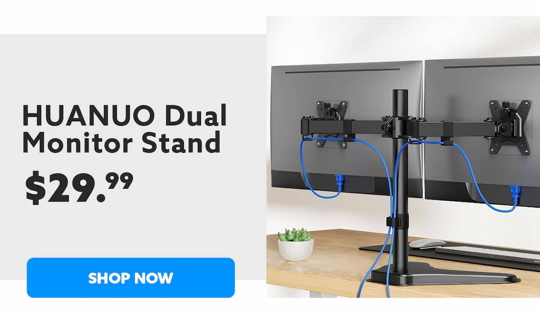HUANUO Dual Monitor Stand, Shop Now