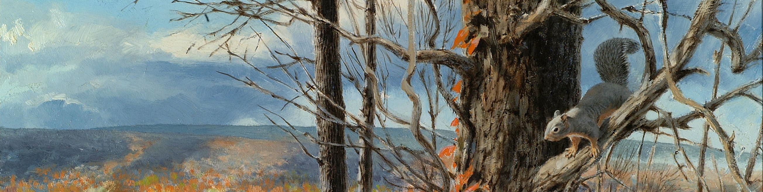 squirrel in tree painting