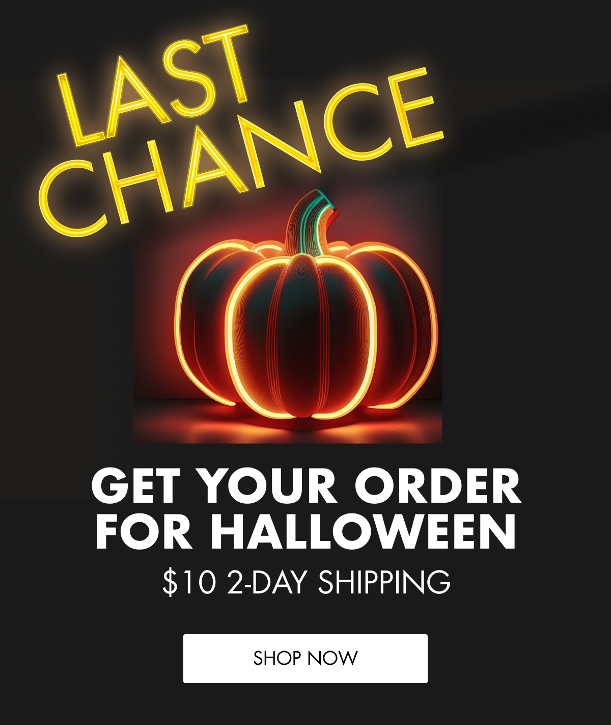 GET YOUR ORDER FOR HALLOWEEN $10 2-DAY SHIPPING SHOP NOW