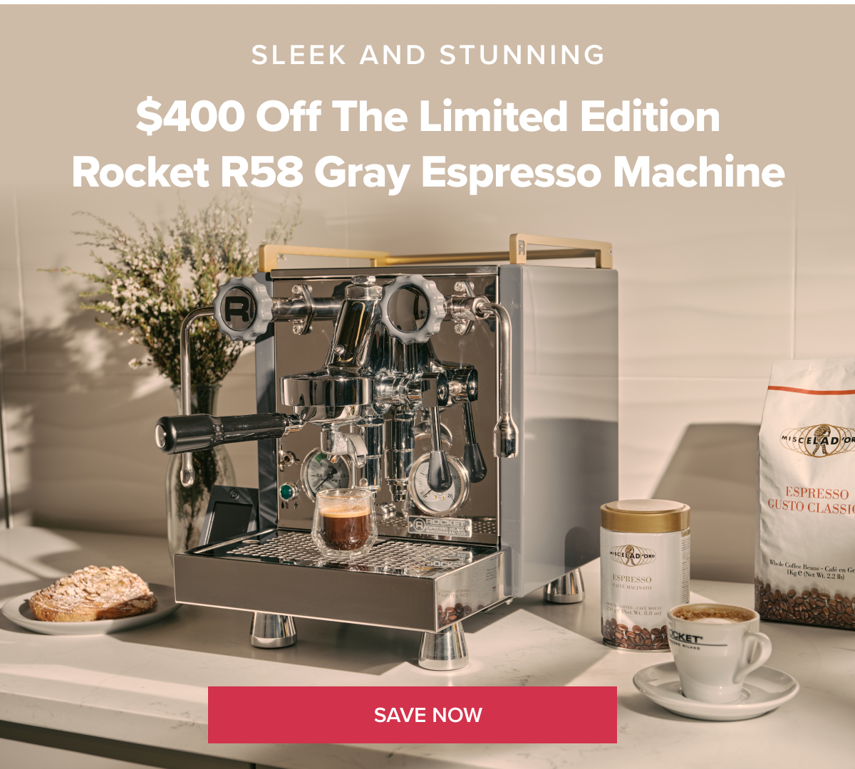 $400 Off the Rocket R58 Limited Edition Gray Espresso Machine
