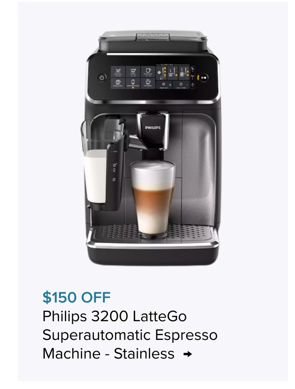 Philips 3200 LatteGo Superautomatic Espresso Machine - Stainless - $150 Off
