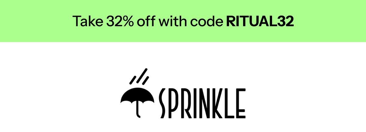 Take 32% off with code ritual32 sprinkle