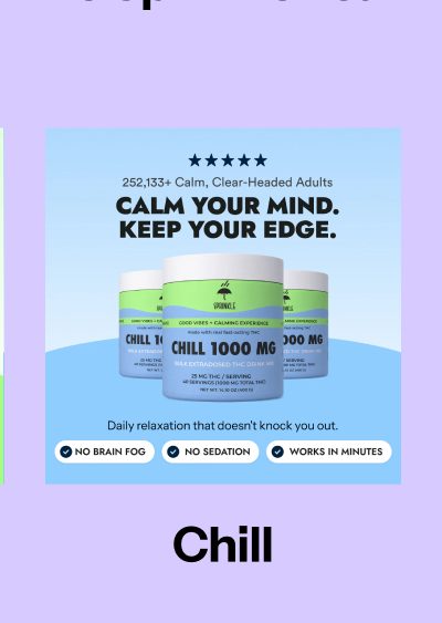 252,133+ Calm, Clear-Headed Adults Calm your mind. Keep your edge. Daily relaxation that doesn't knock you out. Chill 1000 MG
