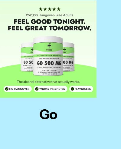 252,133 Hangover-Free Adults. Feel good tonight. Feel great tomorrow. Go 500 mg. The alcohol alternative that actually works. Flavorless.