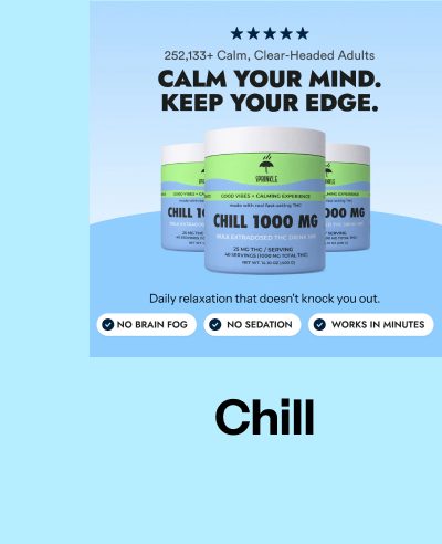 252,133+ Calm, Clear-Headed Adults. Calm your mind. Keep your edge. Chill 1000 mg. Daily relaxation that doesn't knock you out.