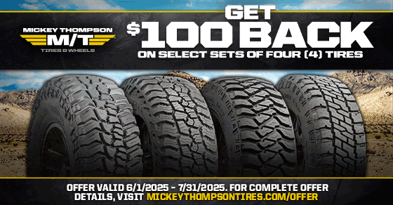 Get up to $250 Back on select 4 tires and 4 wheels