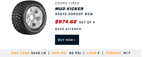 Cosmo Tire: Mud Kicker 35X12.50R20F BSW