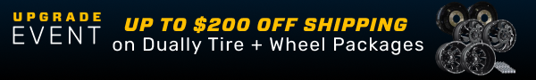 Save $200 on Dually Tire & Wheel Pckages