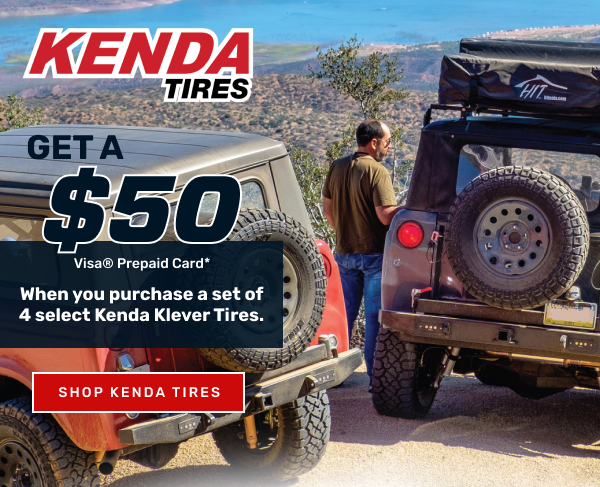 Kenda Tires: Buy a set of 4 Kenda Klever Tires, Get $50 prepaid card