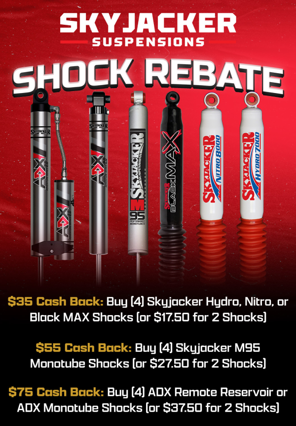 Skyjacker: Buy Shocks, Get up to $75 Rebate 