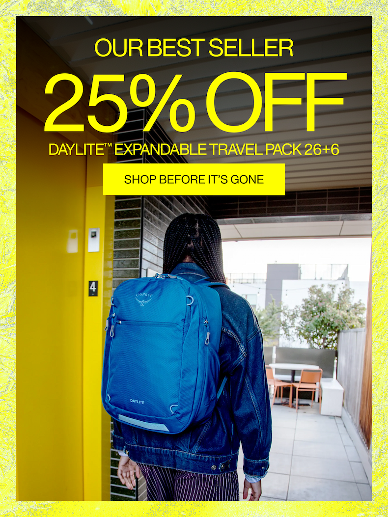 Take 25% off our bestselling Daylite Expandable Travel Pack 26+6 | Shop Before It's Gone