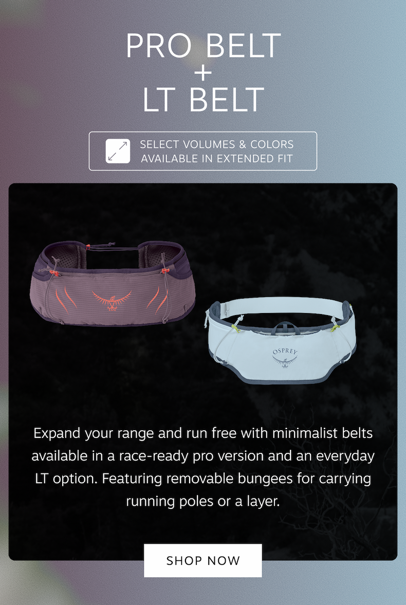 Minimalist running belts are available in an everyday LT option and an ultralight Pro version | Shop Now