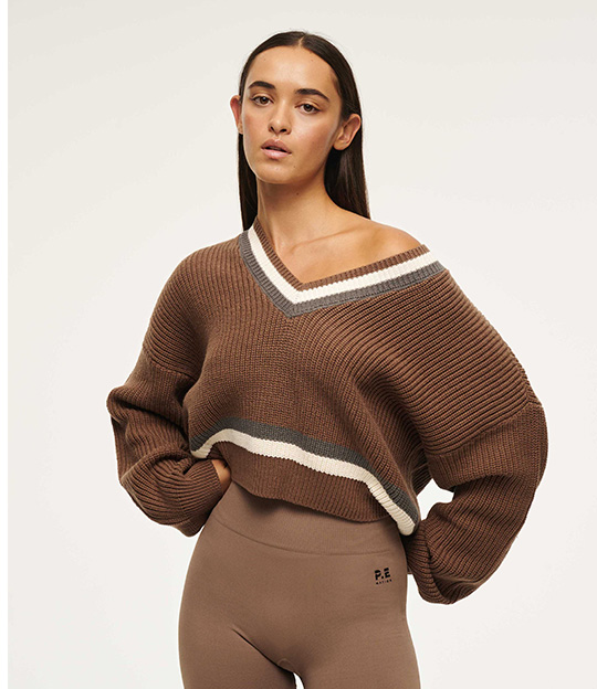 Feedback Knit Sweat in Fossil