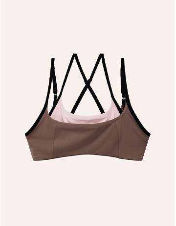 Women's sports bra brown and pink