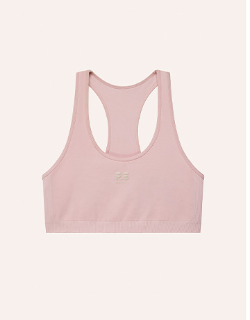 Pink seamless women's sports bra