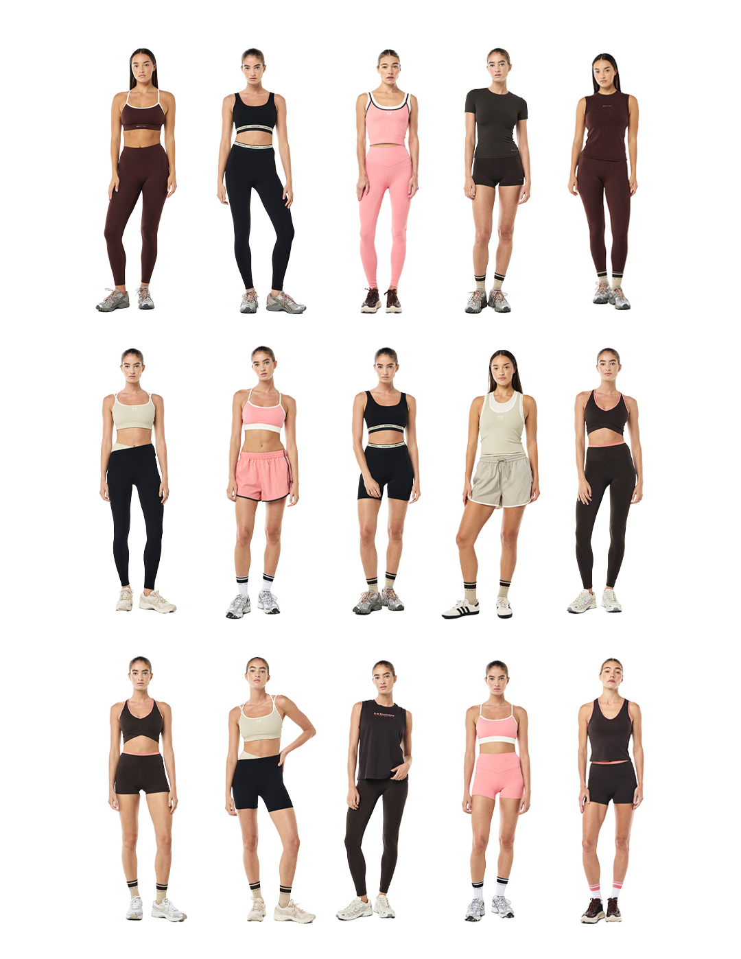 Lineup of P.E Nation Activewear