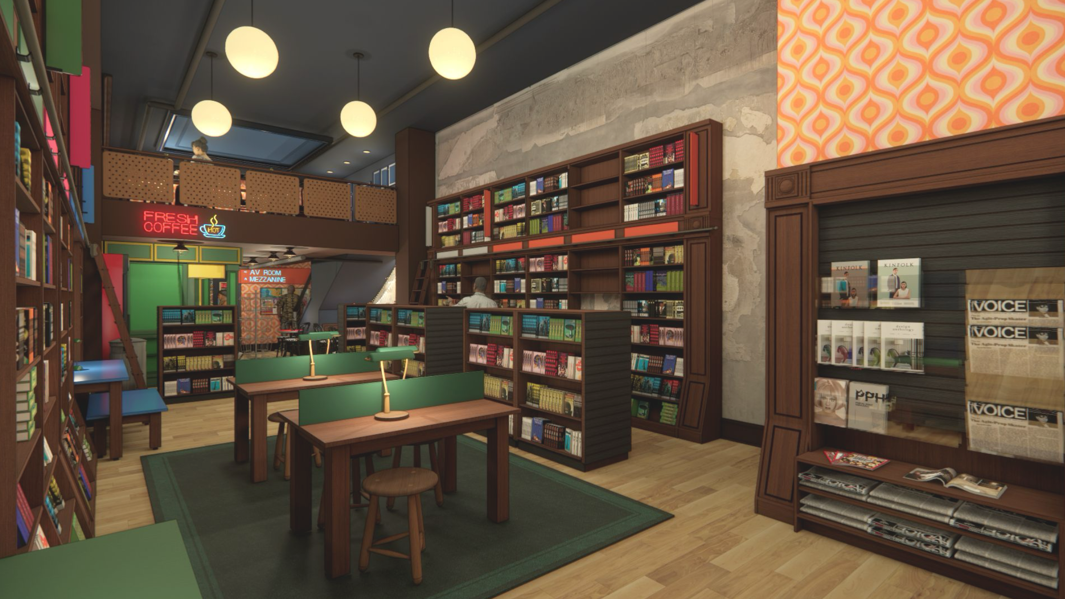 The Newsagent's Interior Design, Bookstore