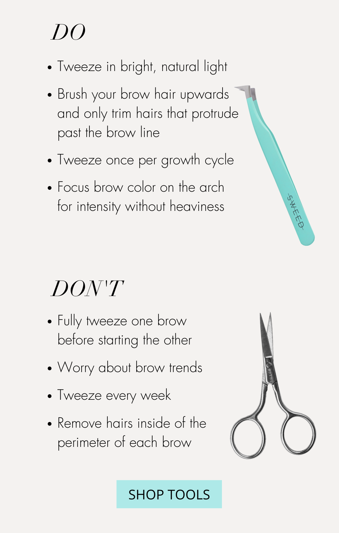 Step to step guide for perfect brows Sweed Beauty