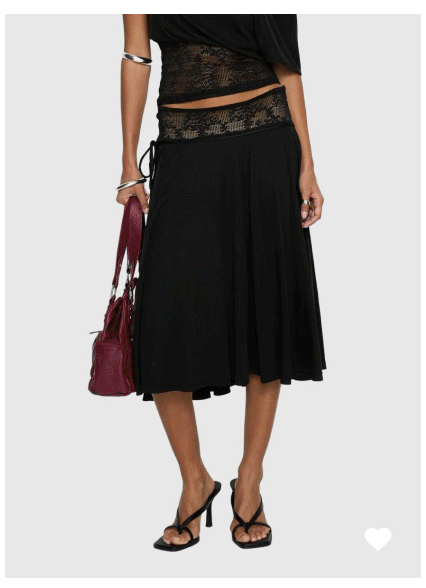 Marienna Lace Midi Skirt Black