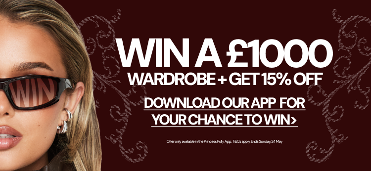 WIN A £1000 WARDROBE. 5 TO BE WON. PLACE AN APP ORDER OVER $150 BEFORE 24TH MAY TO GO IN THE DRAW