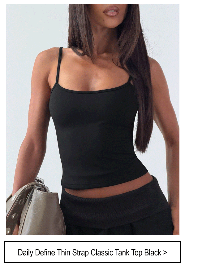 Daily Define Thin Strap Classic Tank Top Black