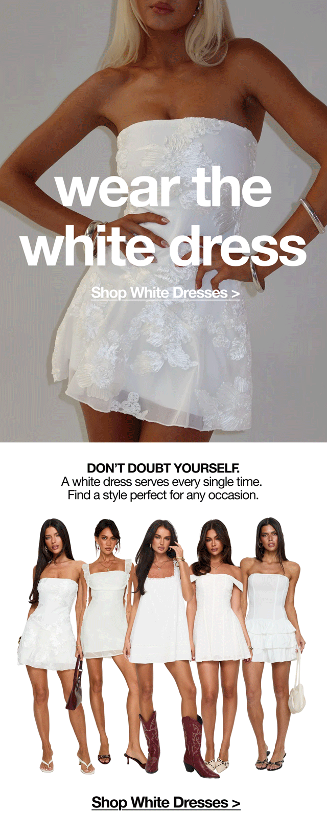 Find a white dress perfect for ANY occasion right now >