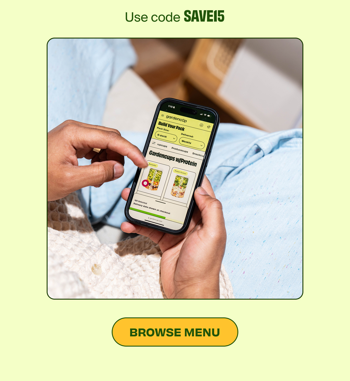 Use code SAVE15 | BROWSE MENU