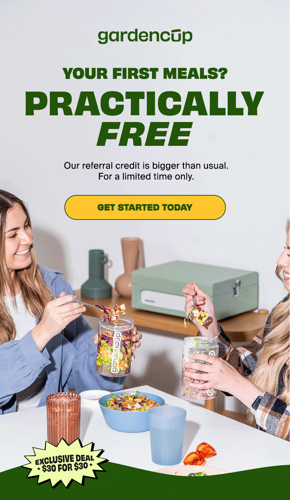 Your First Meals Practically Free